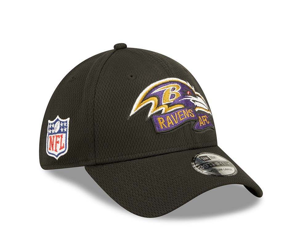 New Era Baltimore Ravens Black Coach NFL Sideline 2022 39Thirty Stretch Hat