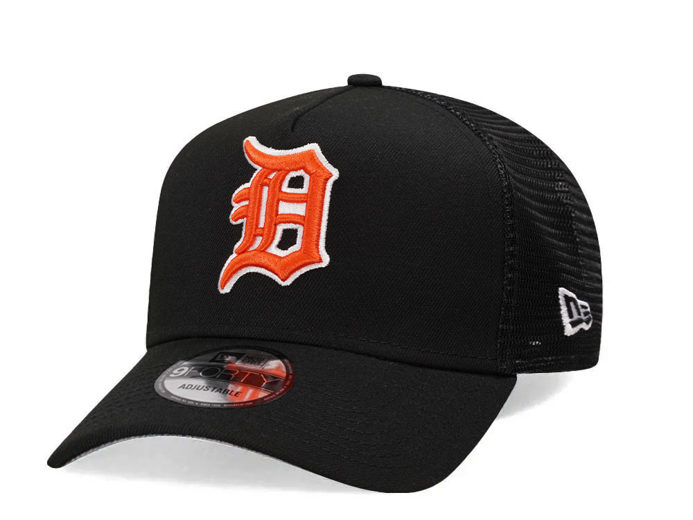 New Era Detroit Tigers Black Trucker A Frame 9Forty Snapback Hat