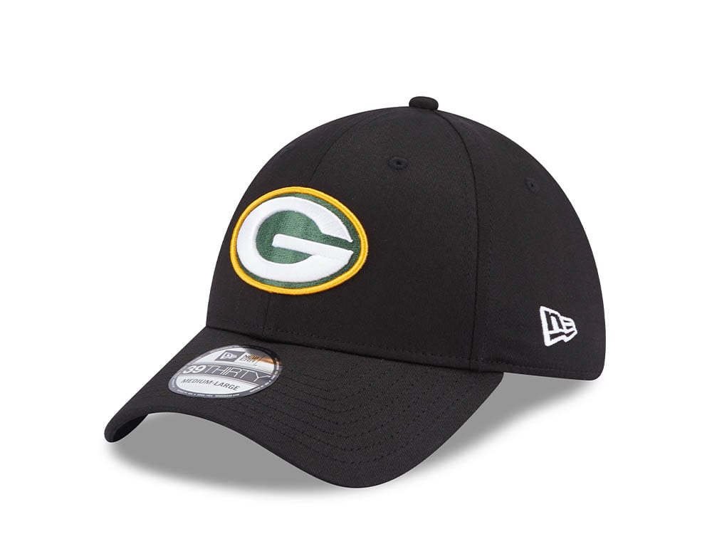 New Era Green Bay Packers Comfort Black Edition 39Thirty Stretch Hat