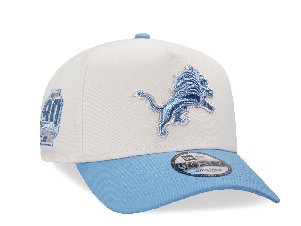 New Era Detroit Lions 90 Seasons Chrome Metallic Two Tone Edition 9Forty A Frame Snapback Hat