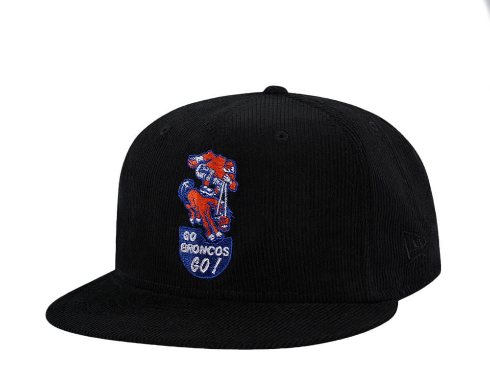 New Era Denver Broncos Black Cord Throwback Edition 59Fifty Fitted Hat