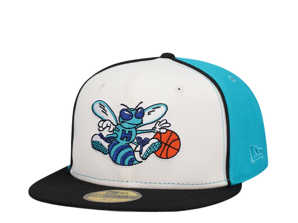 New Era Charlotte Hornets Chrome Black Teal Two Tone Edition 59Fifty Fitted Hat