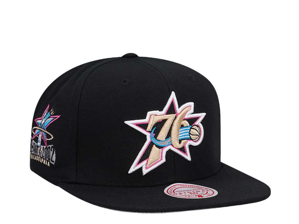 Mitchell & Ness Philadelphia 76ers All Star Game 2002 Neon Tropical Hardwood Classic Snapback Hat