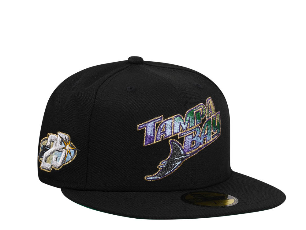 New Era Tampa Bay Rays 25th Anniversary Black Gold Throwback Edition 59Fifty Fitted Hat