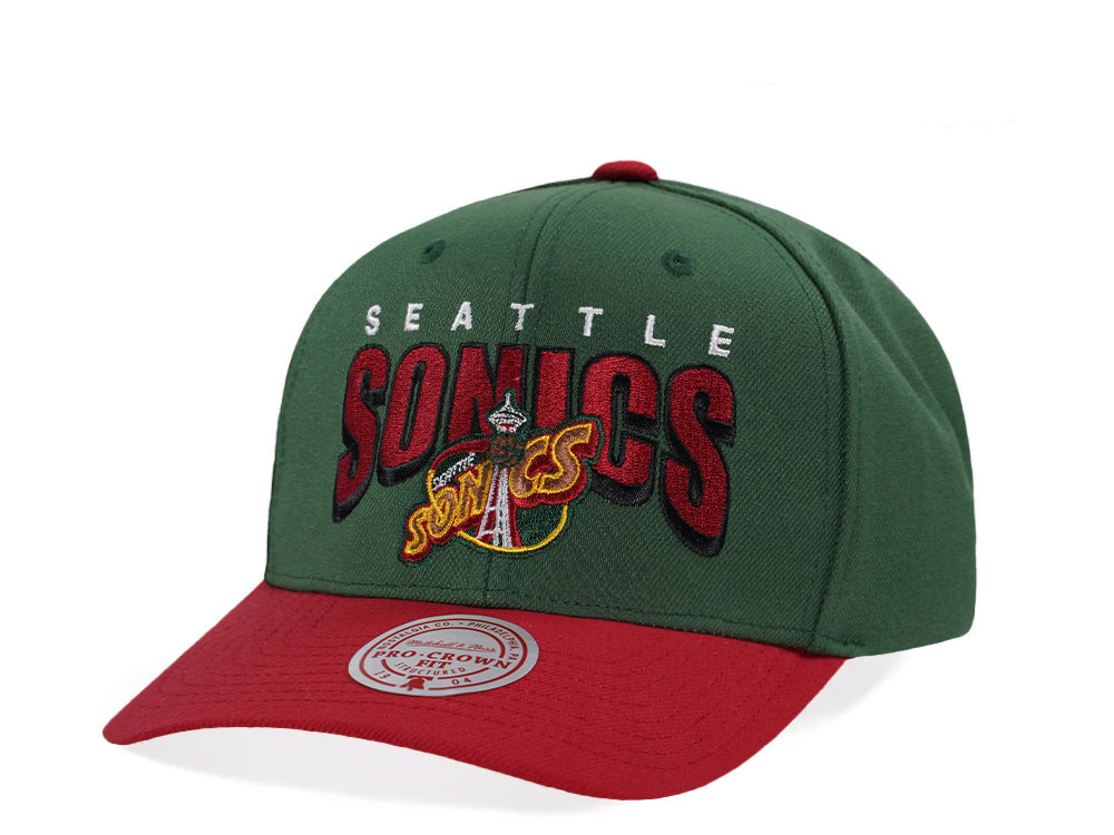 Mitchell & Ness Seattle Supersonics Hardwood Classic Pro Crown Fit Green Snapback Hat