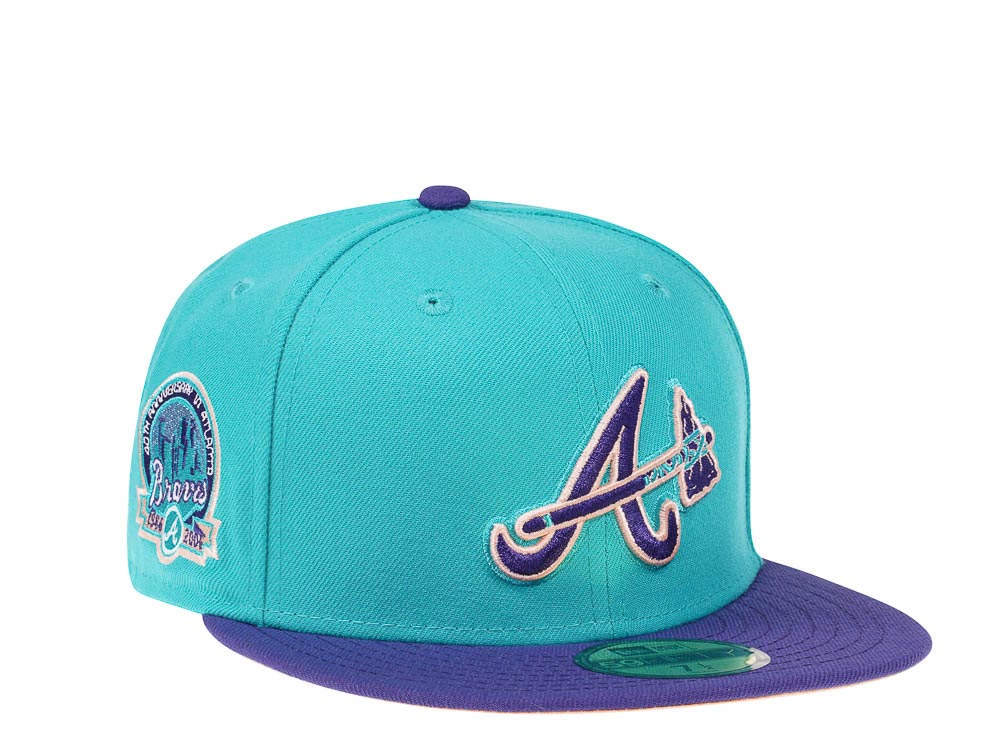 NEW ERA ATLANTA BRAVES 40TH ANNIVERSARY popular TEAL UNDERVISOR 59FIFTY HAT