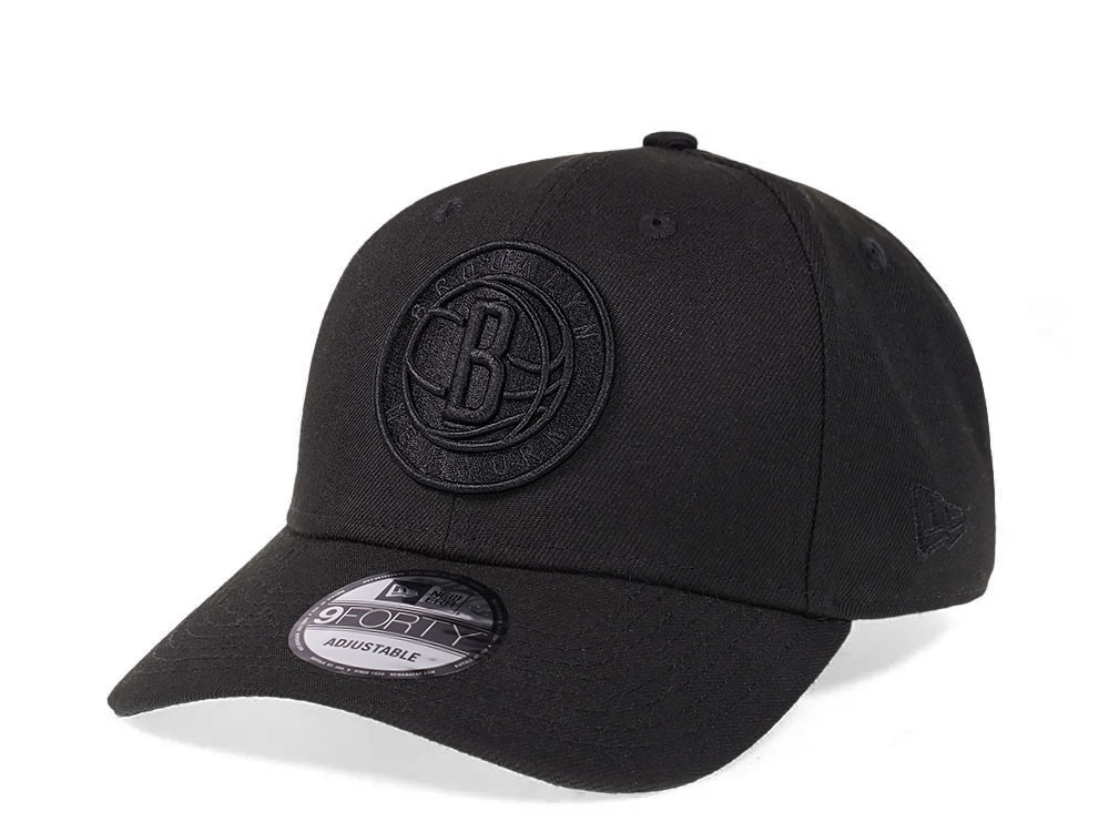 New Era Brooklyn Nets All Black 9Forty Snapback Hat