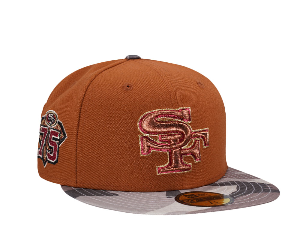 New Era San Francisco 49ers 75th Anniversary Metallic Camo Two Tone Edition 59Fifty Fitted Hat