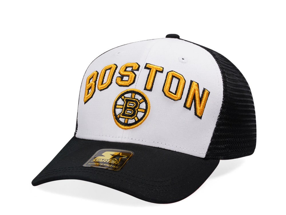 Starter Boston Bruins Penalty Curved Trucker Snapback Hat