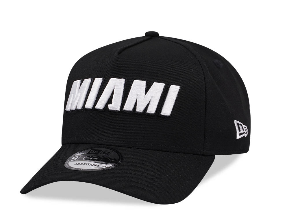 New Era Miami Heat Black Classic Edition 9Forty A Frame Snapback Hat