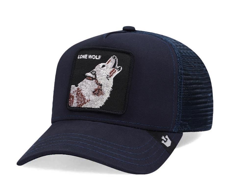 Goorin Bros The Lone Wolf Navy Trucker Snapback Hat