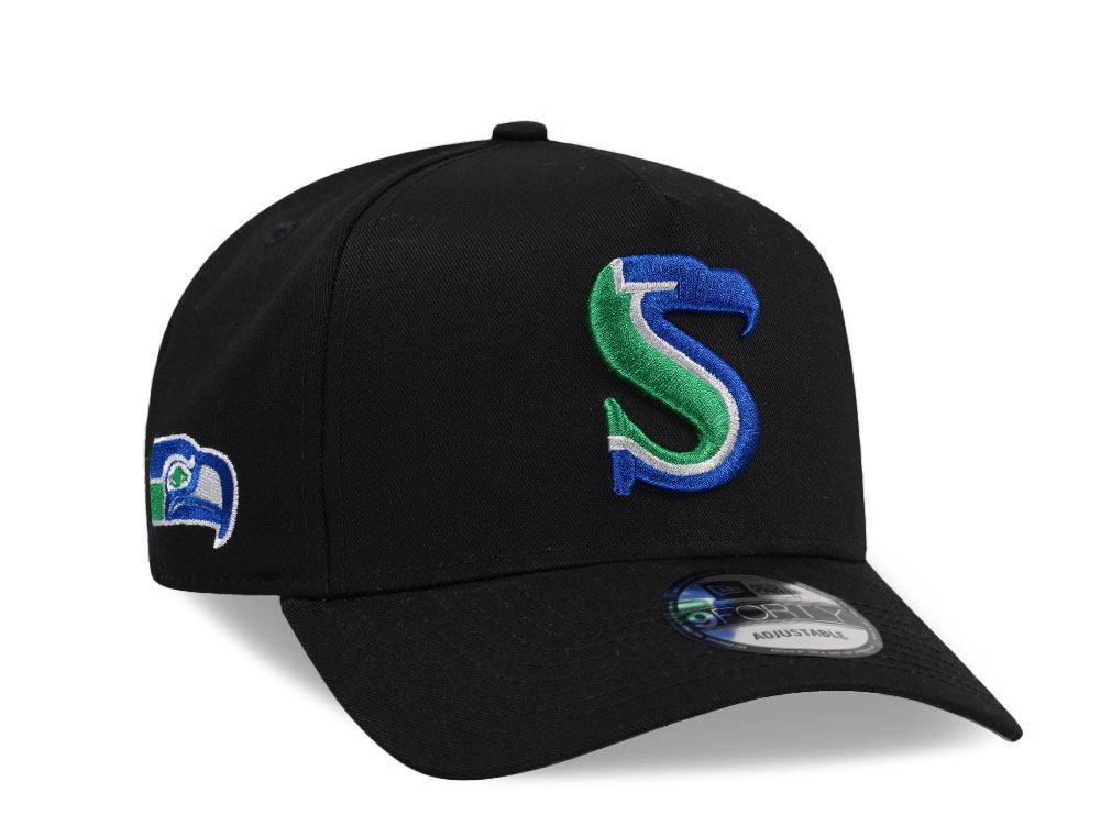 New Era Seattle Seahawks City Originals Black A Frame 9Forty Snapback Hat