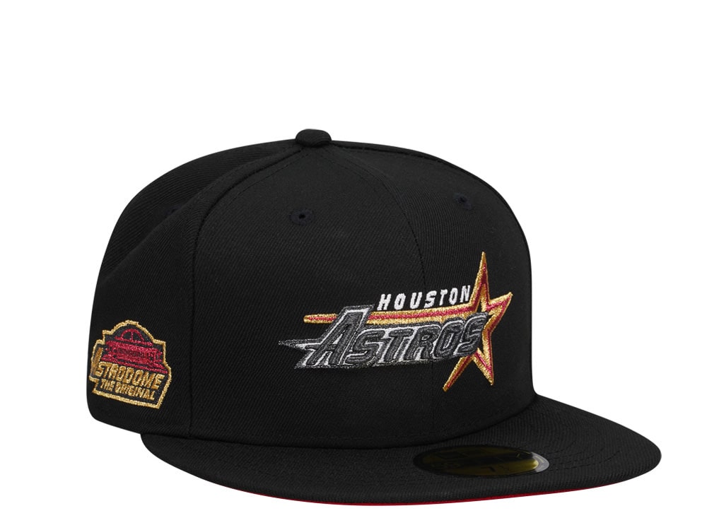 New Era Houston Astros Black And Red Metallic Edition 59Fifty Fitted Hat