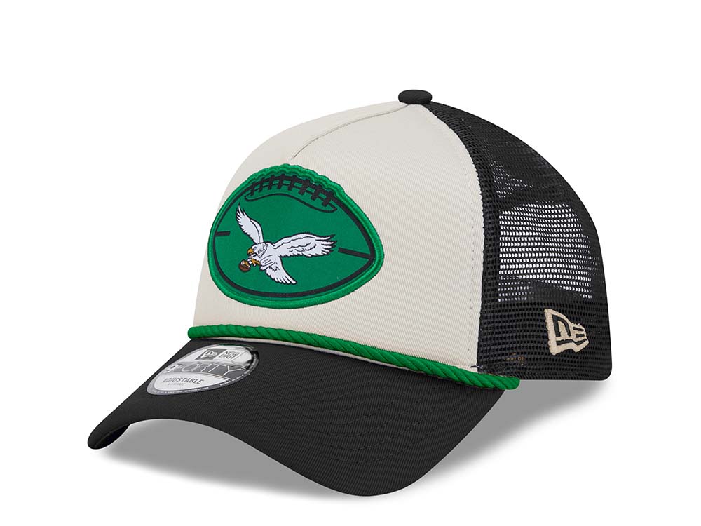 New Era Philadelphia Eagles Green Two Tone 9Forty A Frame Trucker Strapback Hat