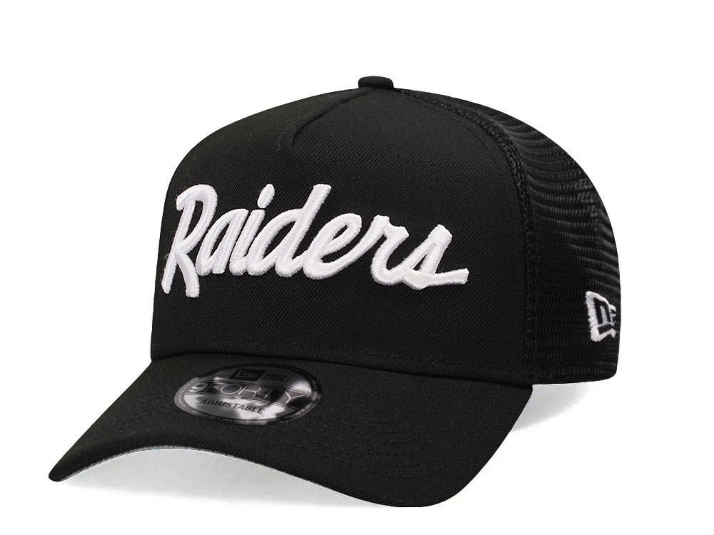 New Era Las Vegas Raiders Black Trucker A Frame 9Forty Snapback Hat