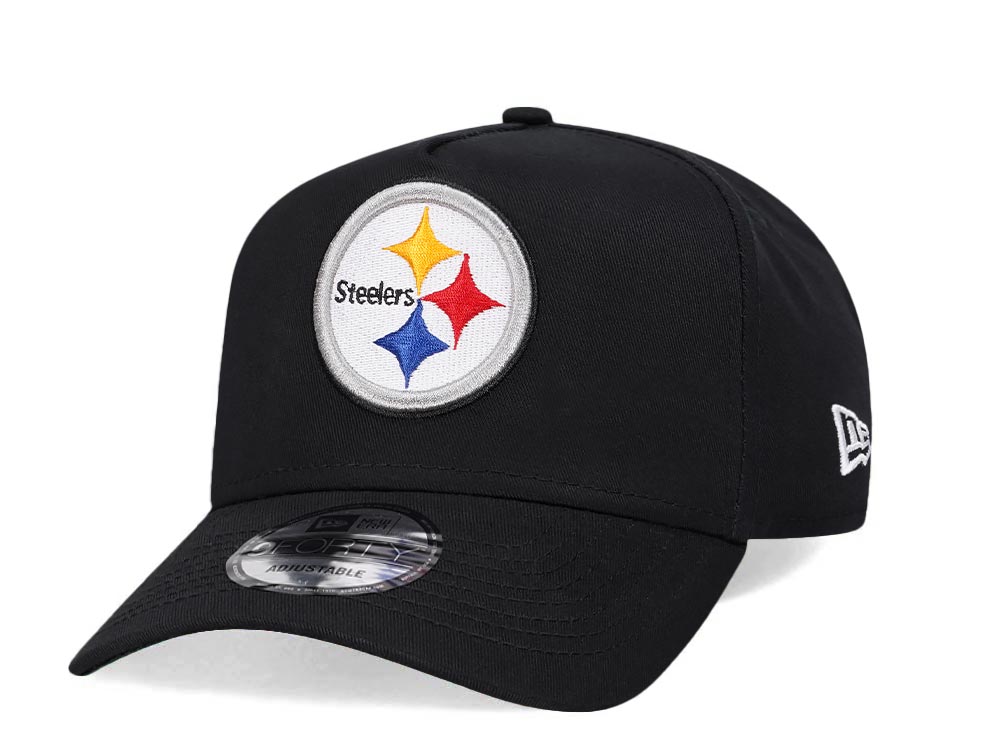 New Era Pittsburgh Steelers Black 9Forty A Frame Snapback Hat