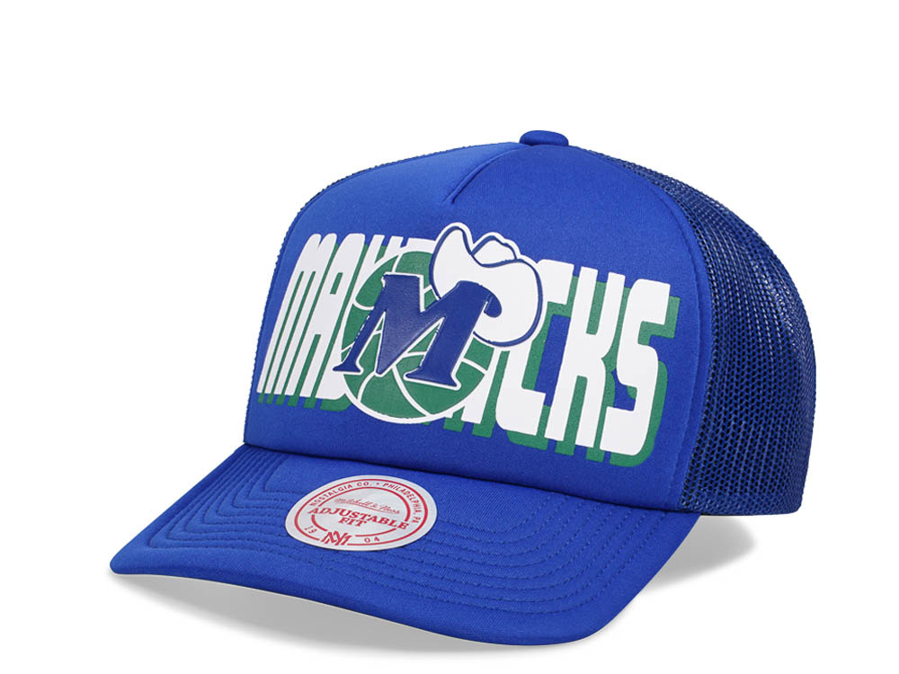 Mitchell & Ness Dallas Mavericks Blue Billboard Trucker Snapback Hat