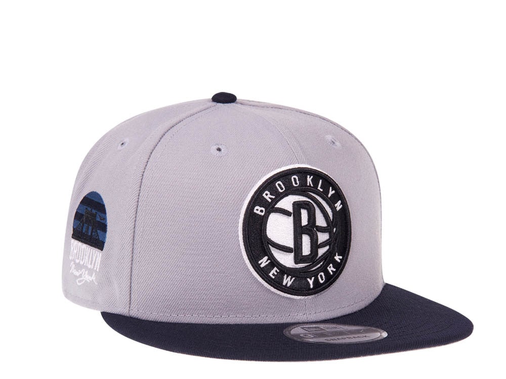 New Era Brooklyn Nets Bridge Gray Navy Edition 9Fifty Snapback Hat