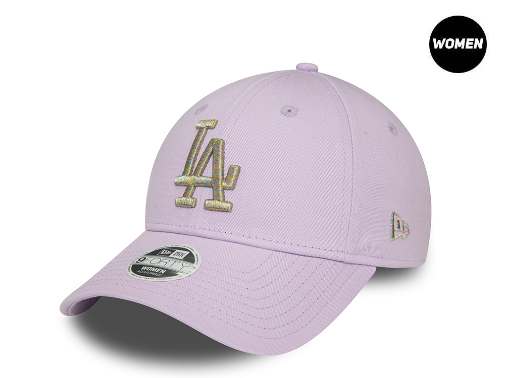 New Era Los Angeles Dodgers Metallic Logo Lavender Womens 9Forty Strapback Hat