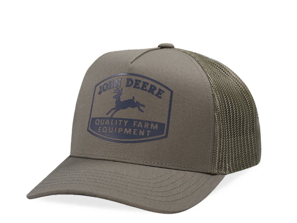 John Deere Cotton Twill Olive Trucker Snapback Hat