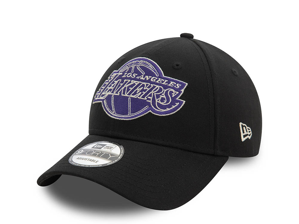 New Era Los Angeles Lakers Black Metallic 9Forty Strapback Hat