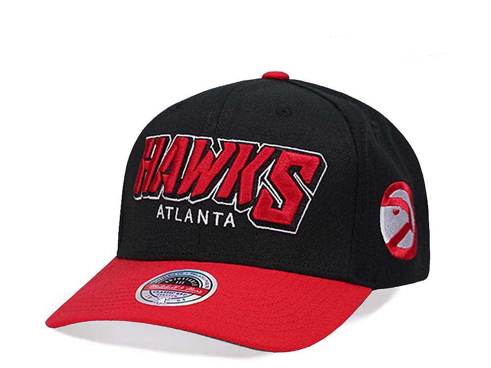 Mitchell & Ness Atlanta Hawks Shredder Stretch Hardwood Classic Red Flex Snapback Hat