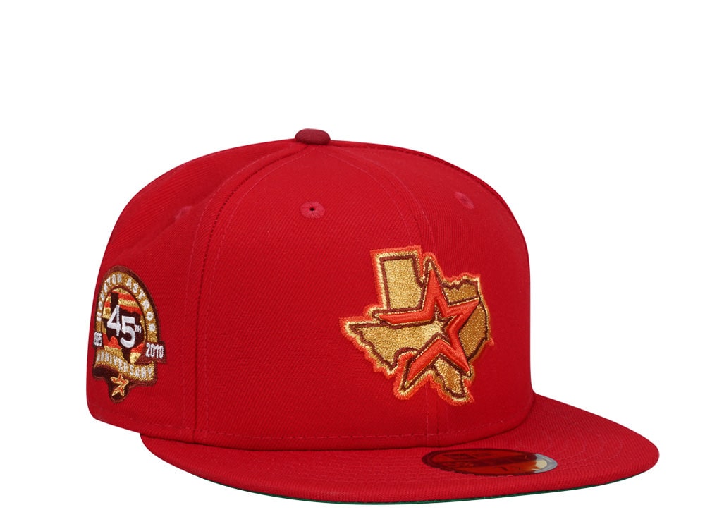 New Era Houston Astros 45th Anniversary Scarlett Gold Prime Edition 59Fifty Fitted Hat