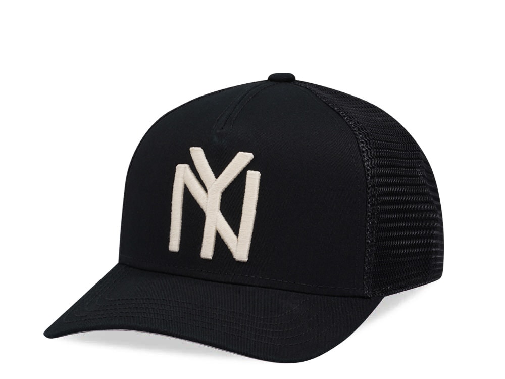 American Needle New York Black Yankees Archive Trucker Snapback Hat