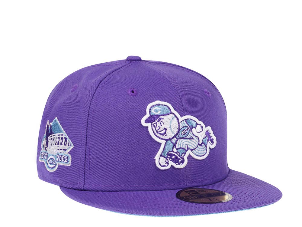 New Era Cincinnati Reds Riverfront Stadium Final Season Fresh Purple Edition 59Fifty Fitted Hat