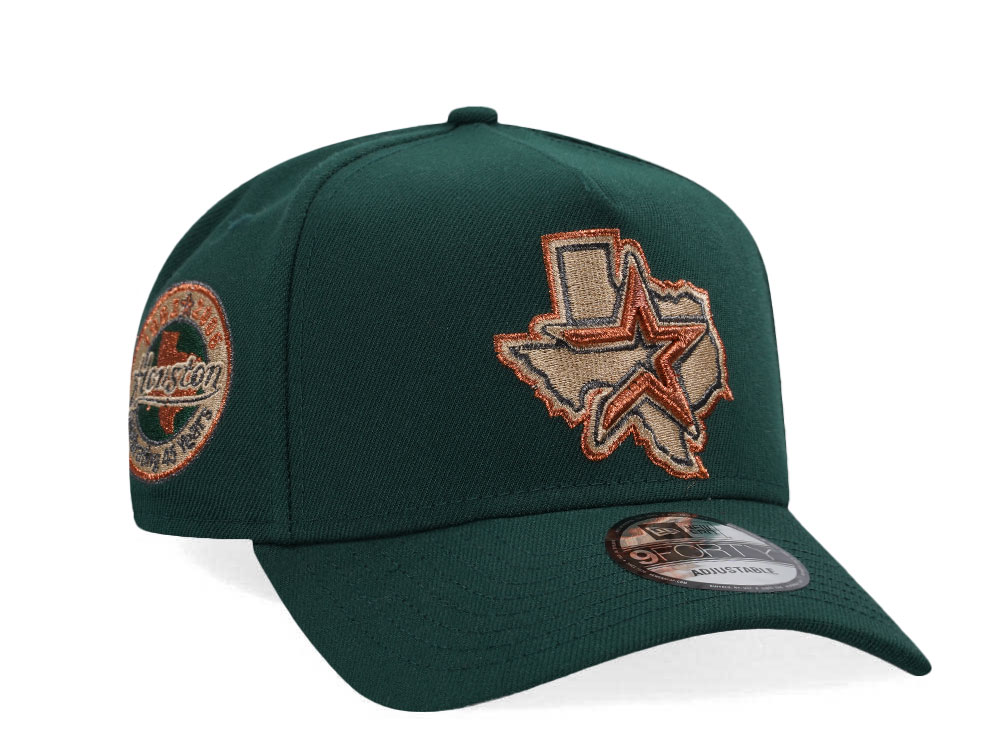 New Era Houston Astros Dark Green Copper Edition A Frame Snapback Hat