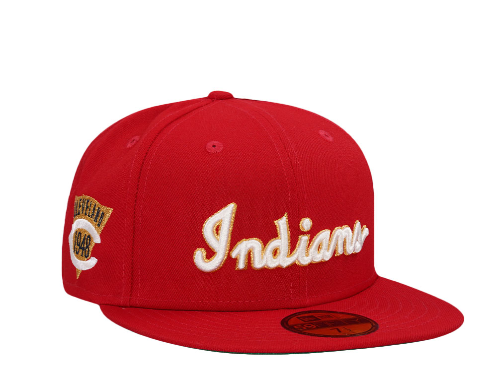 New Era Cleveland Indians 1948 Scarlet Red Throwback Edition 59Fifty Fitted Hat