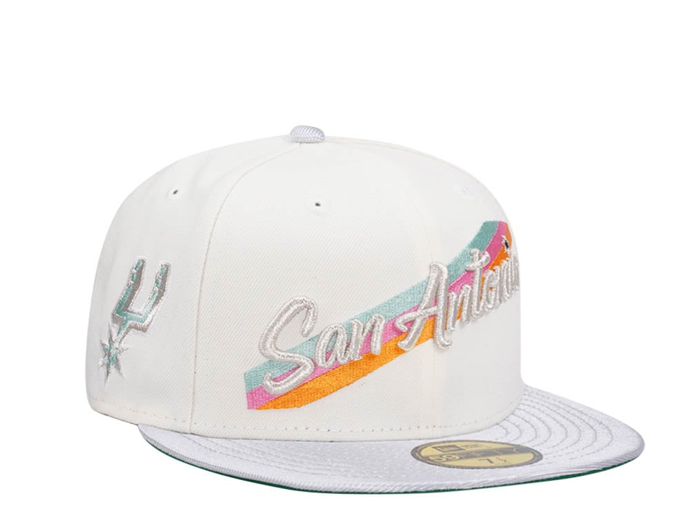 New Era San Antonio Spurs Chrome White Throwback Edition 59Fifty Fitted Hat