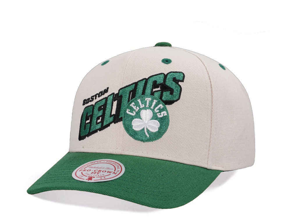 Mitchell & Ness Boston Celtics Chrome Two Tone Pro Crown Fit Snapback Hat