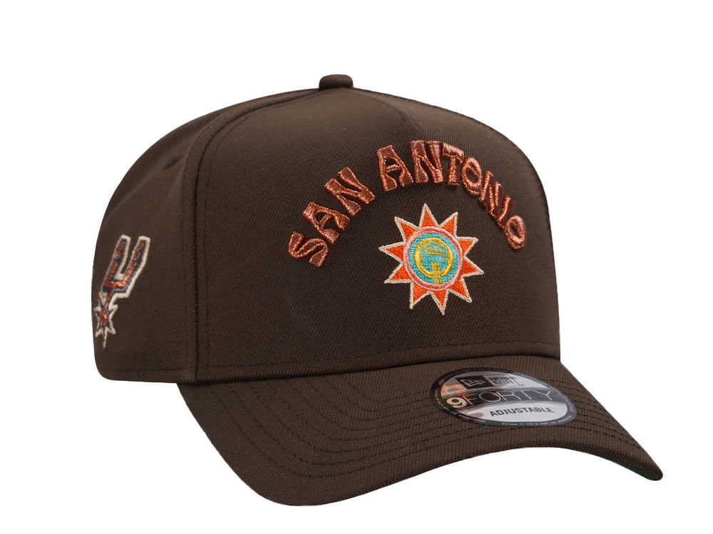 New Era San Antonio Spurs Copper Throwback Edition A Frame 9Forty Snapback Hat