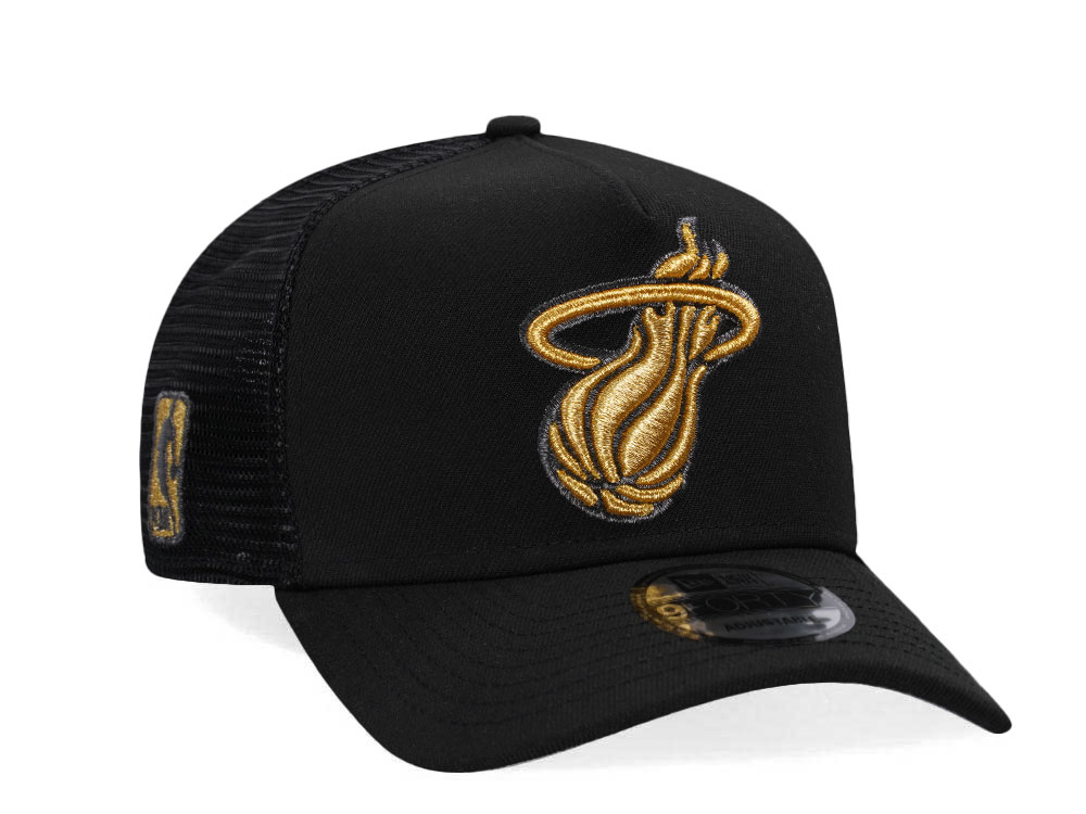 New Era Miami Heat Black Gold Classic Trucker Edition A Frame 9Forty Hat