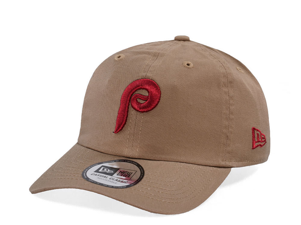 New Era Philadelphia Phillies Khaki Casual Classic Edition Strapback Hat