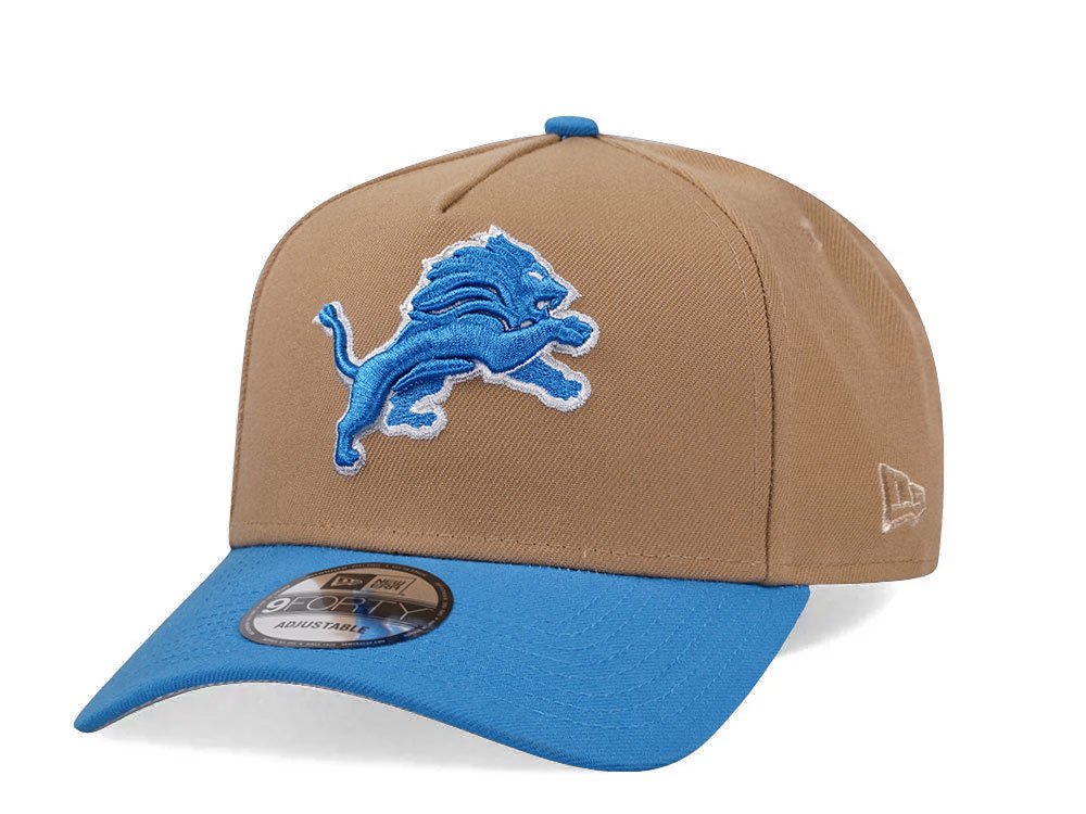 New Era Detroit Lions Khaki Two Tone Edition 9Forty A Frame Snapback Hat