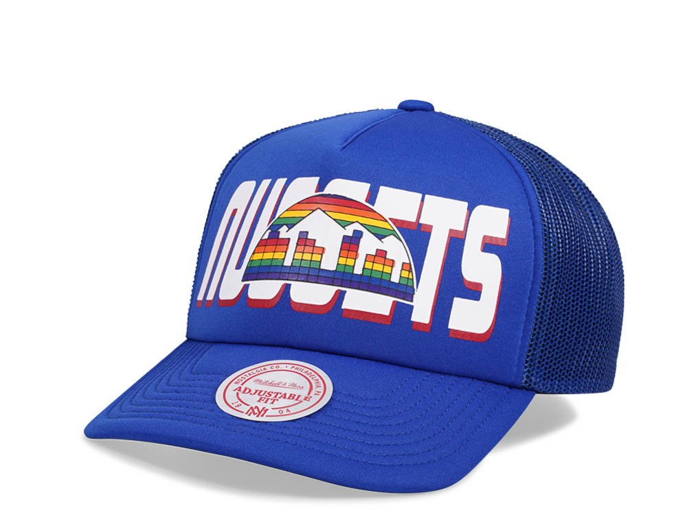 Mitchell & Ness Denver Nuggets Blue Billboard Trucker Snapback Hat