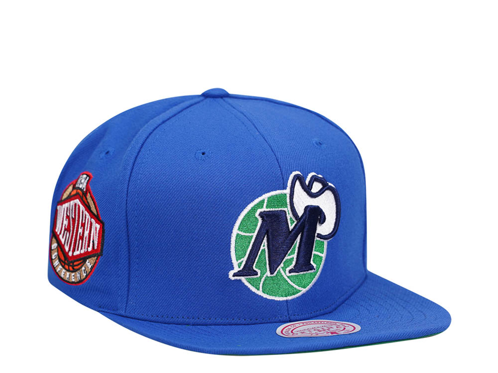 Mitchell & Ness Dallas Mavericks Conference Patch Blue Snapback Hat