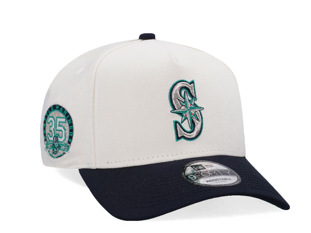 New Era Seattle Mariners 35th Anniversary Chrome Two Tone Edition A Frame Snapback Hat