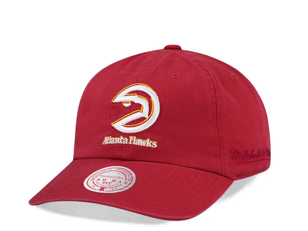 Mitchell & Ness Atlanta Hawks Golden Hour Glaze Red Dadhat Strapback Hat