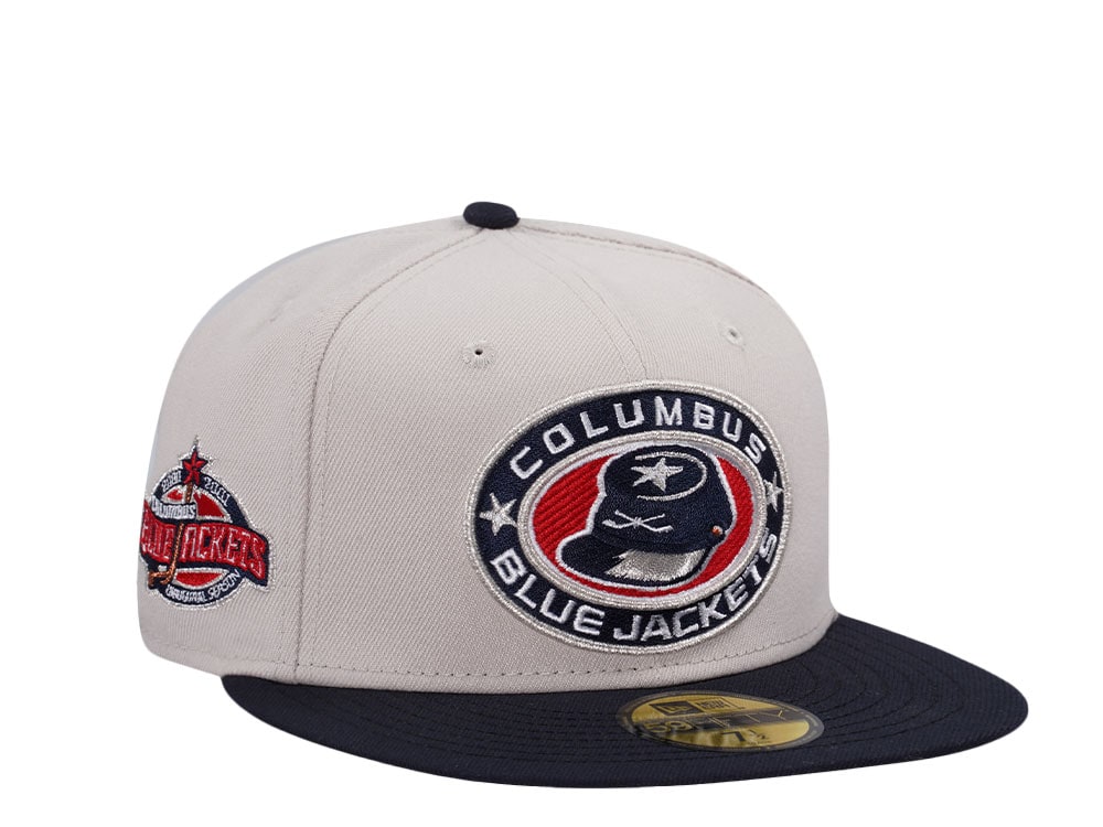 New Era Columbus Blue Jackets Inaugural Season Stone Two Tone Edition 59Fifty Fitted Hat