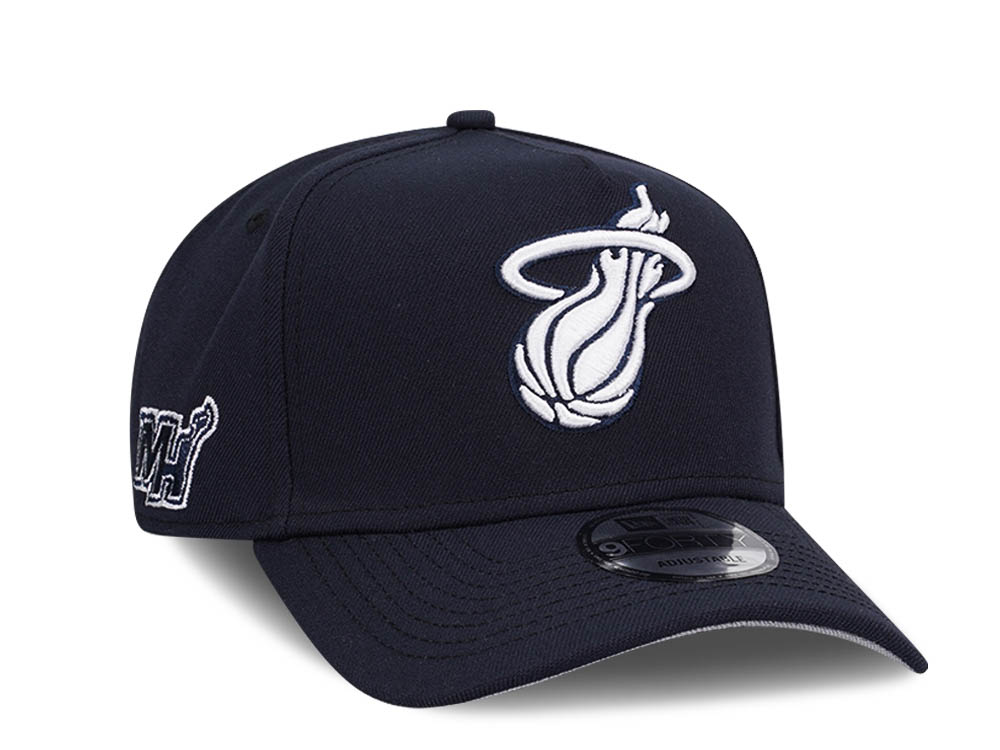 New Era Miami Heat Navy Classic Edition 9Forty A Frame Snapback Hat