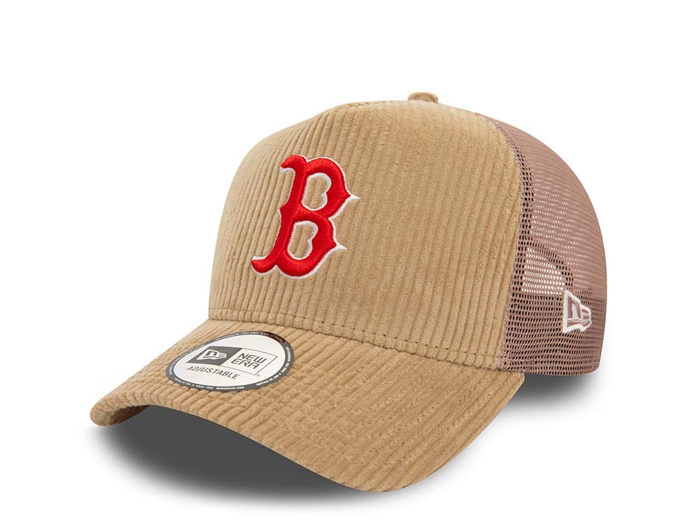 New Era Boston Red Sox Cord Trucker A Frame Snapback Hat