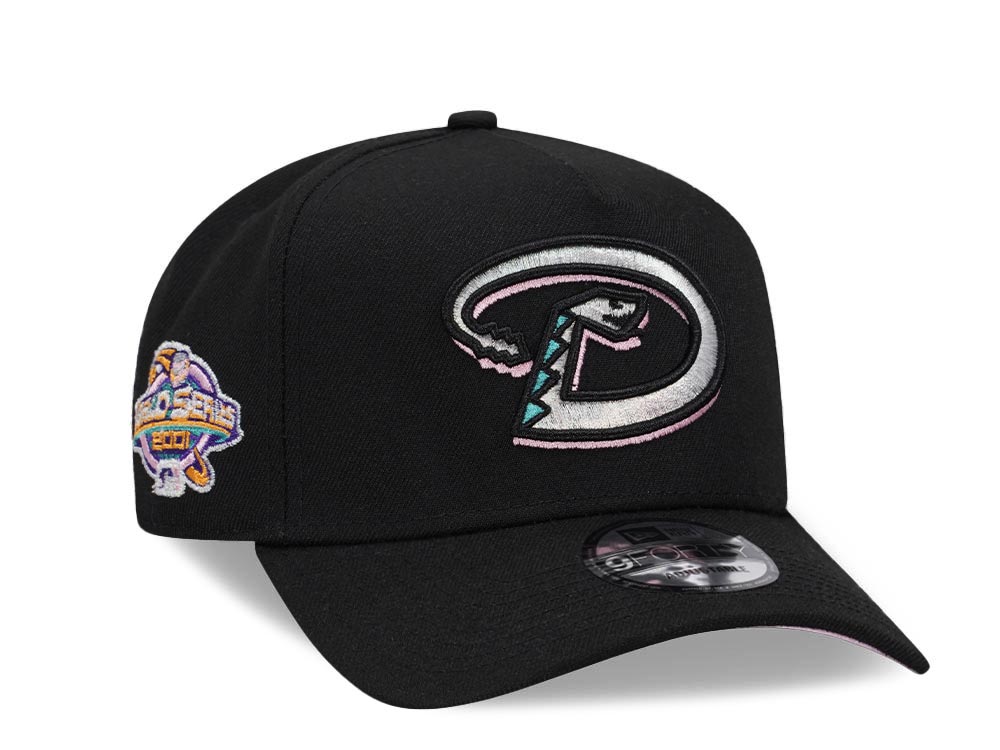 New Era Arizona Diamondbacks World Series 2001 Black Pink A Frame 9 Forty Snapback Hat