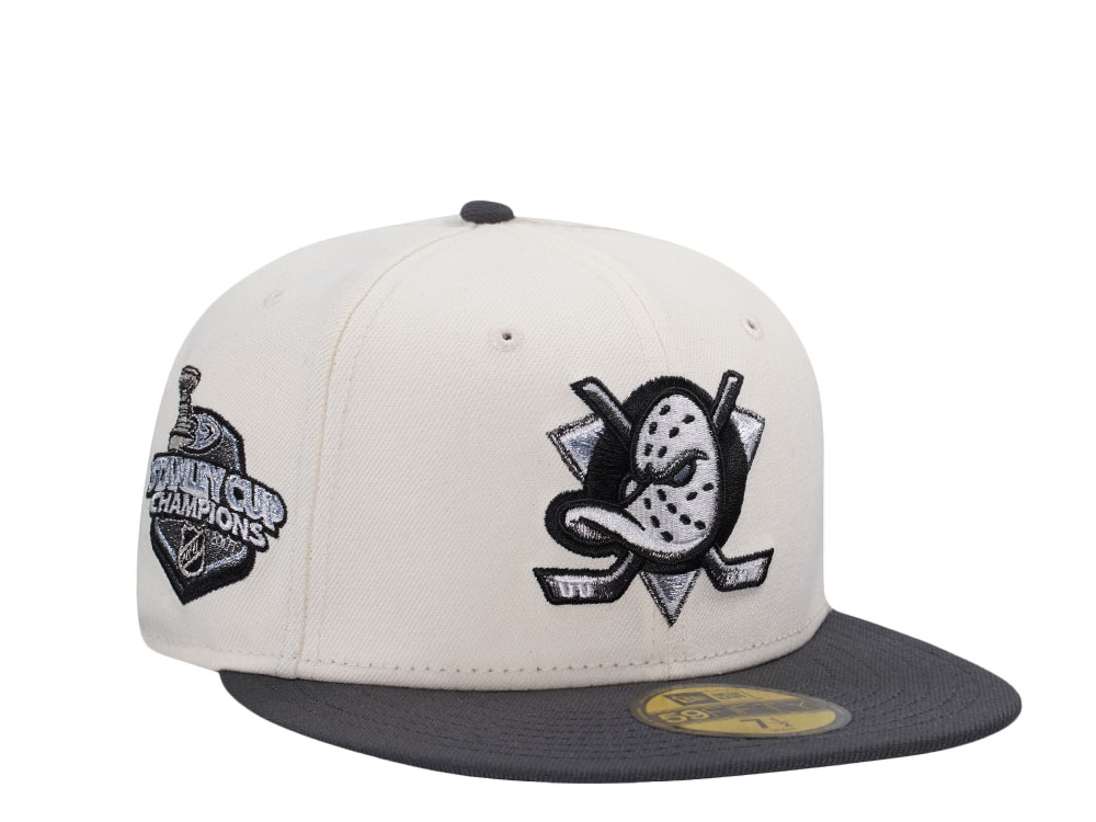 New Era Anaheim Ducks Stanley Cup Champions 2007 Liquid Titanium Chrome Two Tone Edition 59Fifty Fitted Hat