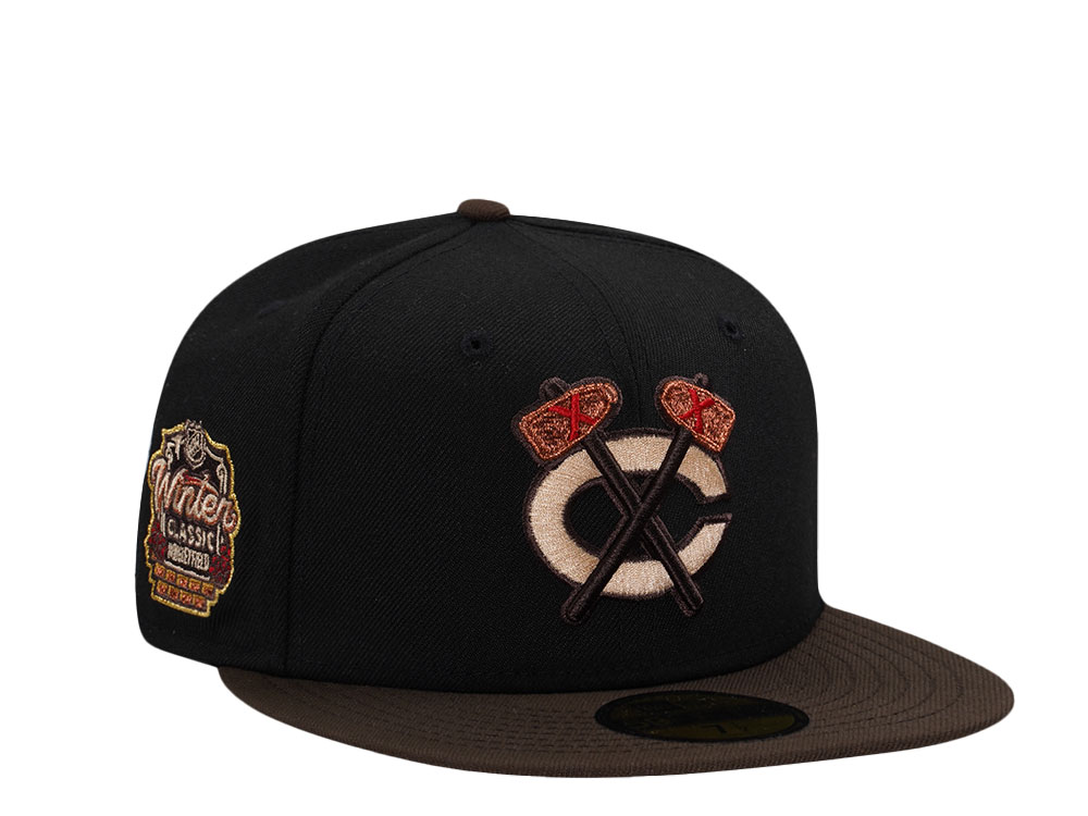 New Era Chicago Blackhawks Winter Classic 2025 Black Coffee Two Tone Edition 59Fifty Fitted Hat