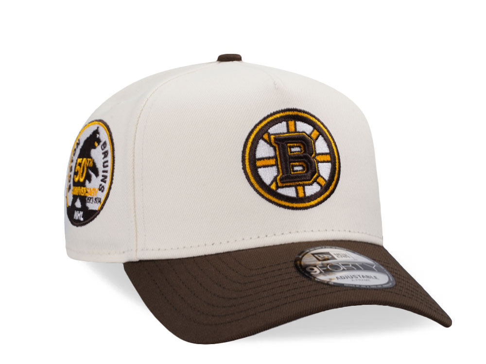 New Era Boston Bruins 50th Anniversary Chrome Two Tone Edition 9Forty A Frame Snapback Hat