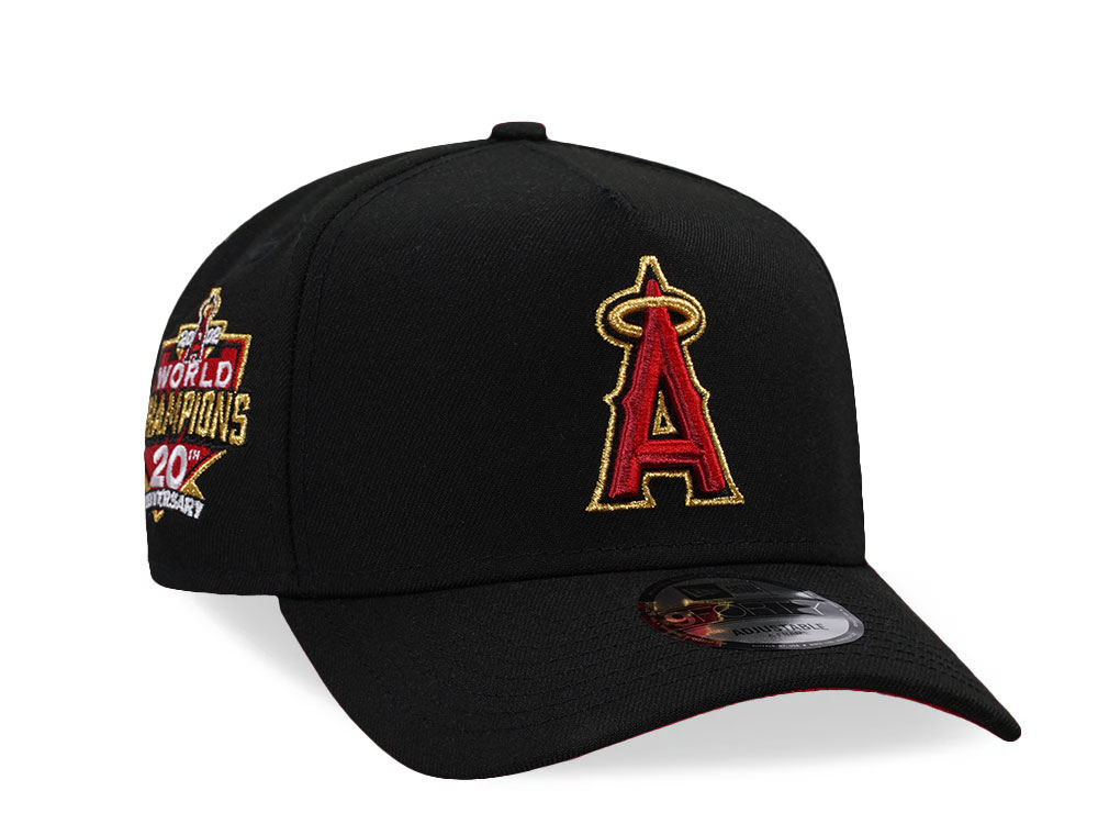 New Era Anaheim Angels 20th Anniversary Black and Red Edition 9Forty A Frame Snapback Hat