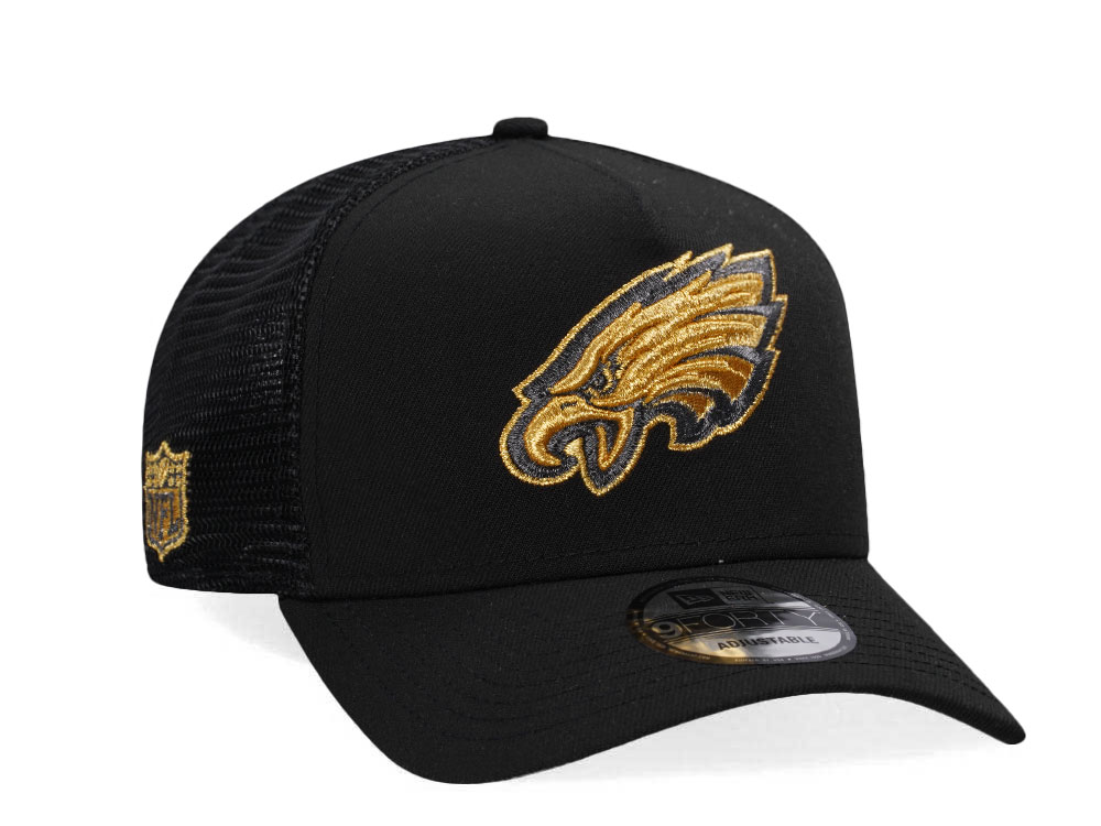 New Era Philadelphia Eagles Black and Gold Classic Edition Trucker A Frame 9Forty Hat